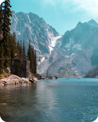 mountains and lake