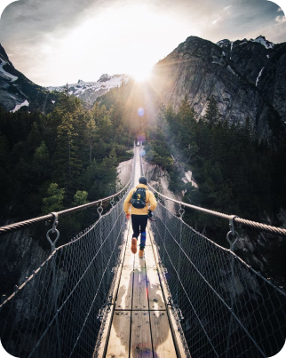 someone climbing/hiking